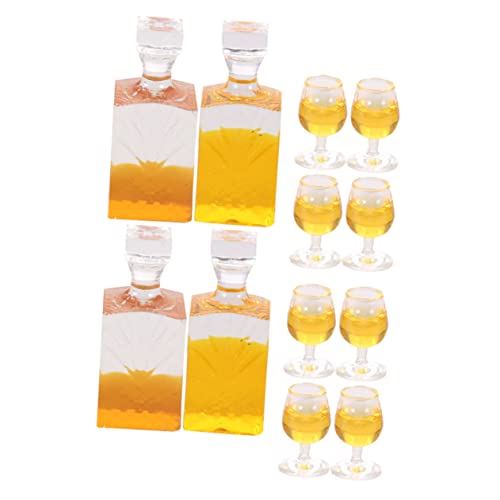 HONMEET 4 Sätze Teiliges Mini Weinflaschen aus Resin Realistische Miniatur Fläschchen mit Bunten Farben Dekorativ für Puppenhaus DIY Basteln Fotorequisiten und Miniaturküchen Handlich und von HONMEET