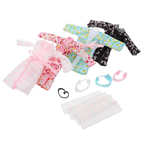HONMEET 4 Sätze Teiliges Puppen Schlafanzug Set mit Bademantel Handtuch und Haarband Weiche Stoffpuppen Kleidung für Ankleidespiel Vielseitig als Nachtwäsche und Bademantel Geeignet HONMEET 4 Sätze Teiliges Puppen Schlafanzug Set mit Bademantel Handtuch und Haarband Weiche Stoffpuppen Kleidung für Ankleidespiel Vielseitig als Nachtwäsche und Bademantel Geeignet von HONMEET