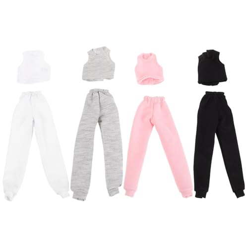 HONMEET 4 Sets Puppenkostüme: Sommerpuppenkleidung, Weste, Hose – Einfache Anziehkleidung Für Kreative Rollenspiele von HONMEET