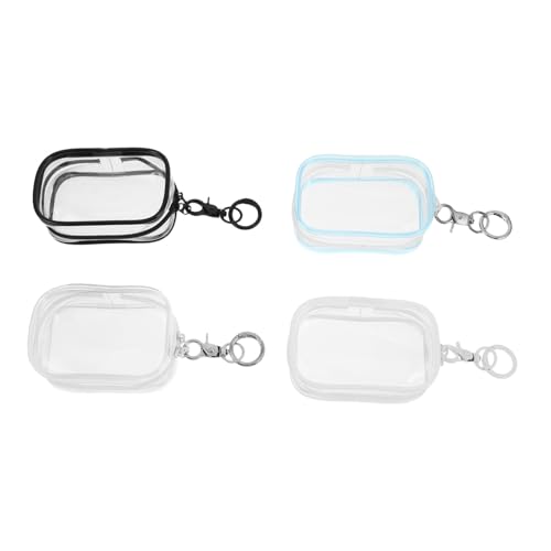 HONMEET 4 Stück Aufbewahrungstasche für Puppen Spielzeugshowtasche Klare Puppenvitrine Klarsichtbeutel für Puppen Geldbörse mit Schlüsselanhänger durchsichtige Spielzeugvitrine Legierung von HONMEET