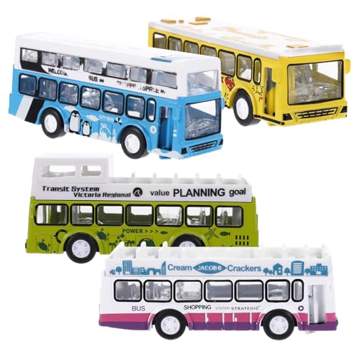 HONMEET 4 Stück City Bus Pull Back Funktion Realistische Metallbus Modellautos Glatte Oberfläche Geschenk für Ab Jahren HONMEET 4 Stück City Bus Pull Back Funktion Realistische Metallbus Modellautos Glatte Oberfläche Geschenk für Ab Jahren von HONMEET