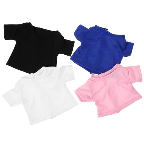 HONMEET 4 Stück Kuscheltier-T-Shirt mit Bärenmotiv Plüsch Mädchen Babypuppe Puppen Accessoires puppenkleider Set Wiederverwendbares Puppenkostüm kleines Puppenzubehör Stoff HONMEET 4 Stück Kuscheltier-T-Shirt mit Bärenmotiv Plüsch Mädchen Babypuppe Puppen Accessoires puppenkleider Set Wiederverwendbares Puppenkostüm kleines Puppenzubehör Stoff von HONMEET