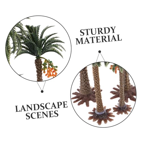 HONMEET 4 Stück Miniatur Kokosnussbaum Modell Realistische Landschaftsbäume für DIY Sandtisch Natürliche Dekoration für Architekturmodelle Mikro Landschaft Bühnen Stranddeko von HONMEET