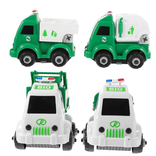 HONMEET 4 Stück Teiliges DIY Umwelt sanitärfahrzeug Spielset für Pädagogisches Montage Schraubendreher und Schraubenschlüssel Umweltfreundliches Müllauto in Zufälliger Zufällige Farbe von HONMEET