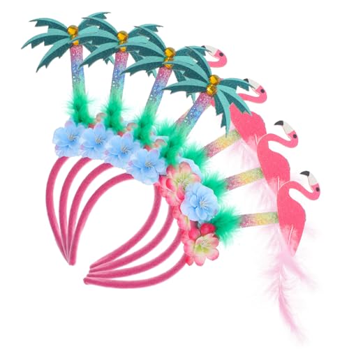 HONMEET 4 Stück Teiliges Hawaii Stirnband Flamingo und Kokosbaum Haarreif Leichtes Bequemes Cosplay Haarband für Tropische Luau Party und Strandfest Accessoire für Frauen und Mädchen HONMEET 4 Stück Teiliges Hawaii Stirnband Flamingo und Kokosbaum Haarreif Leichtes Bequemes Cosplay Haarband für Tropische Luau Party und Strandfest Accessoire für Frauen und Mädchen von HONMEET