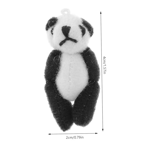 HONMEET 4 Stück Teiliges Mini Weiches Baumwollstoff stofftier Füllung Niedliche Panda Figuren als Schlüsselanhänger Taschen Kleidungsdeko für Mädchen von HONMEET
