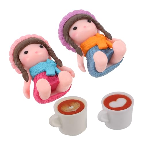 HONMEET 4 Stück Teiliges Miniatur Puppenhaus Kaffeetassen Realistische Mini Kaffeebecher für Puppenküche Detailgetreue Simulation für Puppenhaus Dekoration und Rollenspiele von HONMEET