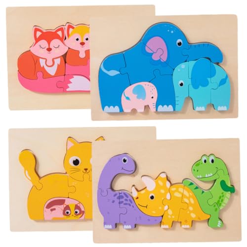 HONMEET 4Sätze Teiliges Holzpuzzle für Interaktives Tierpuzzle Kognitiven Fähigkeiten Eltern Junge Mädchen für Kreative Sicher und Langlebig für Kleinkinder HONMEET 4Sätze Teiliges Holzpuzzle für Interaktives Tierpuzzle Kognitiven Fähigkeiten Eltern Junge Mädchen für Kreative Sicher und Langlebig für Kleinkinder von HONMEET