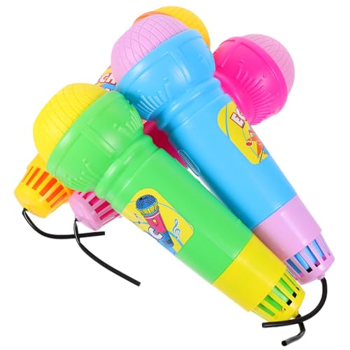 HONMEET 4Stücke Echo Mikrofon Leichtes Tragbares Simulationsmikrofon Farben für Kreative Rollenspiele und für Kleinkinder von HONMEET