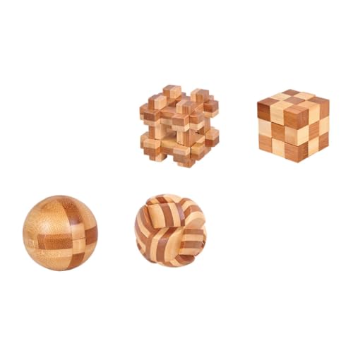 HONMEET 4Stücke Kreatives Puzzlespielzeug aus Bambus Teiliges Luban Lock für Erwachsene Fördert Logisches und Kreativität Sicheres und Langlebiges Holzspielzeug HONMEET 4Stücke Kreatives Puzzlespielzeug aus Bambus Teiliges Luban Lock für Erwachsene Fördert Logisches und Kreativität Sicheres und Langlebiges Holzspielzeug von HONMEET