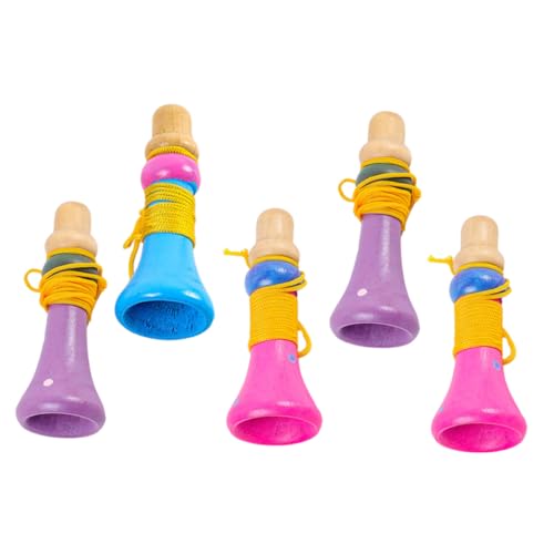 HONMEET 5 Stück Teiliges Holz Trompeten Gemischt Pädagogisches Musikinstrument Klare Klangqualität Fördert Musikalisches Interesse und Kreativität bei Kleinkindern von HONMEET