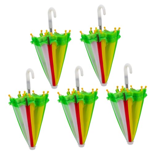 HONMEET 5 Stück Teiliges Miniatur Dekoratives Puppenhaus zubehör Filigrane Miniatur schirmmodelle mit Realistischem Design Leicht und Robust für Puppenhaus Dekoration von HONMEET