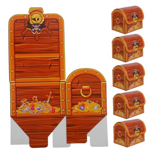 HONMEET 6 Stück Geburtstagsparty Zubehör Halloween Party Leckerli Truhe Halloween Geschenktüte Piraten Schatz Leckerli Truhe Halloween Party Zubehör Schatztruhe Leckerli Boxen von HONMEET