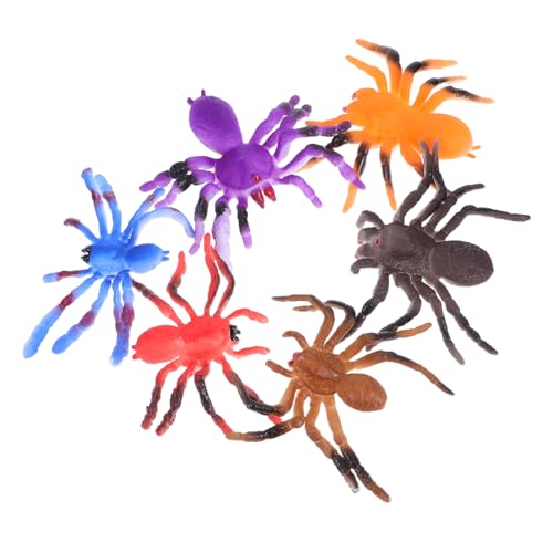 HONMEET 6 Stück Künstliche Spinnen: Spinnenmodelle Aus Kunstharz Für Kinder – Realistische, Bunte Künstliche Insekten Für Halloween-Partys Und Streichdekorationen von HONMEET