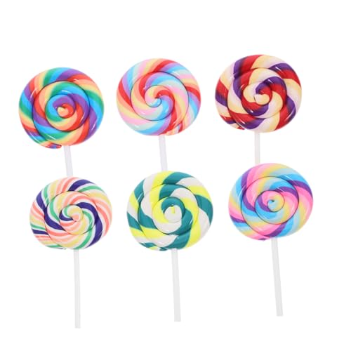 HONMEET 6 Stück Teiliges Bunte Weiche Lutscher Deko DIY Bastelzubehör Geeignet für Foto Requisiten Geburtstagspartys Süßigkeiten Partytüten Kreative Spielzeugaccessoires von HONMEET