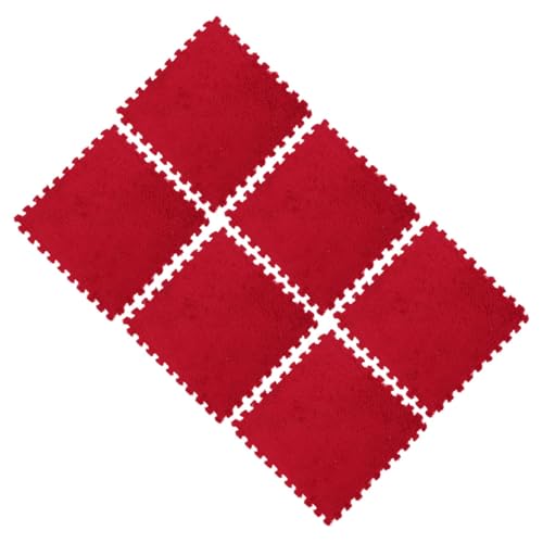 HONMEET 6 Stück Teiliges Flauschiges Eva Bodenpuzzle Spielmatten Weiche rutschfeste Schaumstoffmatten für Wohnzimmer Kinderzimmer und Vielseitige Bodendekoration Rot HONMEET 6 Stück Teiliges Flauschiges Eva Bodenpuzzle Spielmatten Weiche rutschfeste Schaumstoffmatten für Wohnzimmer Kinderzimmer und Vielseitige Bodendekoration Rot von HONMEET