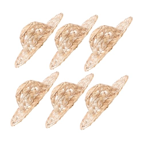 HONMEET 6 Stück Teiliges Mini Handgewebt Präzise Passform Dekorative Bastel hüte für Puppen DIY Dekoration Kleine Sommermütze für Puppenhaus und Haustierzubehör HONMEET 6 Stück Teiliges Mini Handgewebt Präzise Passform Dekorative Bastel hüte für Puppen DIY Dekoration Kleine Sommermütze für Puppenhaus und Haustierzubehör von HONMEET