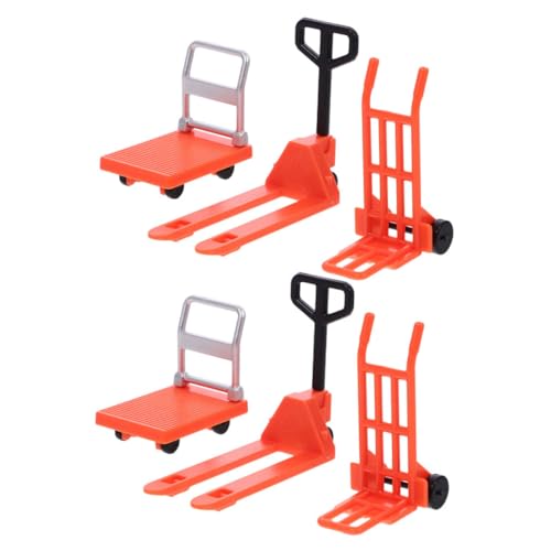 HONMEET 6 Stück Teiliges Miniatur Baustellen spielzeugset mit Gabelstapler und Verkehrsbarrieren Pädagogisches Verkehrsspielzeug für Verkehrsregeln Problemlösung und Räumlichem Denken von HONMEET