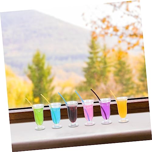 HONMEET 6 Stück Teiliges Miniatur Cocktail Modell Realistische Saft Deko Puppenhaus Miniatur Ornaments Perfektes Bastelzubehör für Sammler Vielseitige Mini Wohnungsdekoration von HONMEET