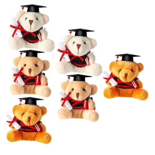 HONMEET 6 Stück Teiliges Plüschbär Anhänger Süßer Abschlussbär mit Doktorhut und Gefüllter Schlüsselanhänger für Rucksack Handy Geschenke für Absolventen HONMEET 6 Stück Teiliges Plüschbär Anhänger Süßer Abschlussbär mit Doktorhut und Gefüllter Schlüsselanhänger für Rucksack Handy Geschenke für Absolventen von HONMEET