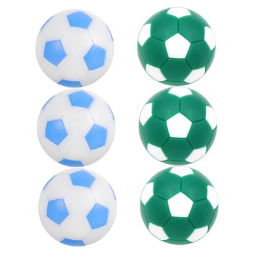 HONMEET 6 Stück Tischfußball Ersatzbälle Robuste Mini Fußballbälle in Grün weiß und Blau weiß Langlebig Verschleißfest Geeignet für Tischkicker für Zuhause und Indoor Fußballspaß von HONMEET