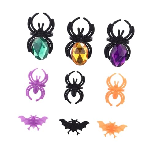 HONMEET 60 Stück Teiliges Halloween Deko mit Bunten Spinnen Fledermausringen aus Kunststoff für Fasching und Verkleidungsparty HONMEET 60 Stück Teiliges Halloween Deko mit Bunten Spinnen Fledermausringen aus Kunststoff für Fasching und Verkleidungsparty von HONMEET