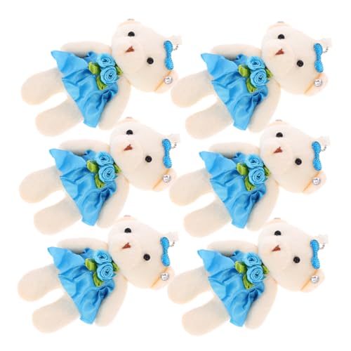 HONMEET 6Stücke Bärenanhänger Plüschspielzeug Hochzeitsgeschenk oder Partydekoration Süße Kleine Kuscheltiere für Schlüsselanhänger und Taschen Entzückende Bärenfiguren von HONMEET