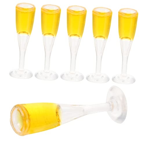 HONMEET 6Stücke Teiliges Mini Champagnergläser für Puppenhaus Dekorative Cocktailgläser Mikrolandschaft Zubehör Süßes und Stilvolles Mini Accessoire von HONMEET
