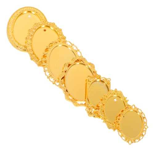 HONMEET 7 Stück Teiliges Mini Vintage Bilderrahmen Gold Oval Barock Stil Kleine Simulation Bilderrahmen Für Puppenhaus Deko Fotografie DIY Kreatives von HONMEET