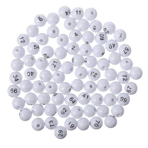 HONMEET 75 Stück Teiliges Kunststoff Nummerierte Raffle Kugeln für Partyspiele und Tombola Leichte Weiße Spielbälle als Zubehör für Bar Gewinnspielaktivitäten HONMEET 75 Stück Teiliges Kunststoff Nummerierte Raffle Kugeln für Partyspiele und Tombola Leichte Weiße Spielbälle als Zubehör für Bar Gewinnspielaktivitäten von HONMEET