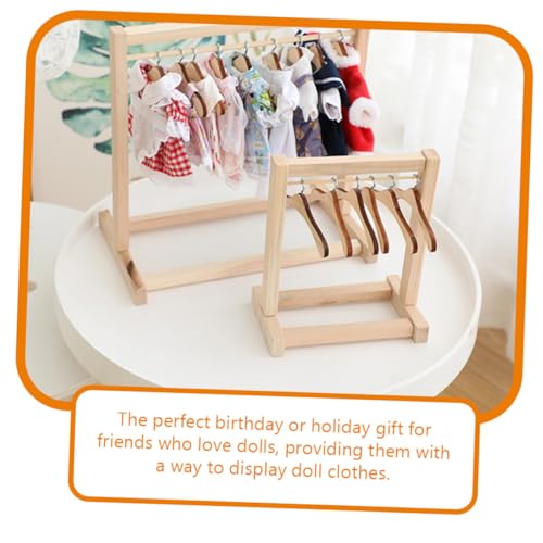 HONMEET 8 Stück Teiliges Miniatur Puppenbügel aus Holz Platzsparend Stabiler Retro Stil für Puppenkleider Tops Hosen Vielseitig Einsetzbar für Puppenhäuser und Dekoration von HONMEET