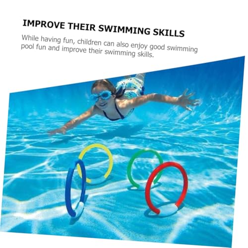 HONMEET 8 Stück Teiliges Unterwasser tauchring spielset für Bunte Schwimmringe aus Langlebigem Material Altersgerechtes Poolspielzeug für Sommer spaß und Schwimmtraining Zufällige Farbe von HONMEET