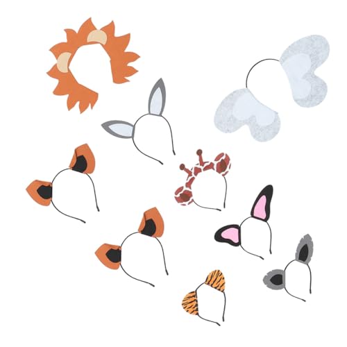 HONMEET 9 Stück Teiliges Tier stirnband für Niedliches Cosplay Haar accessoire mit Hasen Giraffenmotiven Vielseitig für Partyfotos Bequem und Dekorativ für Fasching und Kostüme von HONMEET