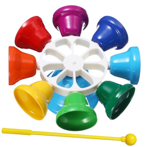 HONMEET Achtfarbige Glocken für Musikinstrument mit Gestimmten Metallglocken Tragbar Leicht für Frühkindliche Musikbildung im Kindergarten von HONMEET