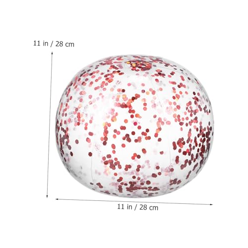 HONMEET Aufblasbarer Strandball mit Glitzer konfetti PVC Material Langlebig und Faltbar Inkl Pumpe für Pool Strandspiele Perfektes Sommerferien von HONMEET