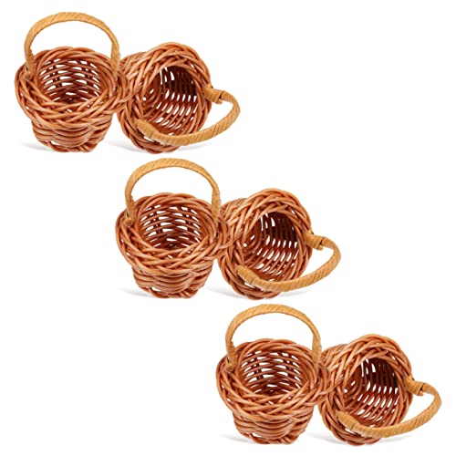 HONMEET Basketswicker Party Basket Candy Snack Rattan Straw Korb Blumenkorb Gewebter Hauskorb Baskets Dessert Woven Favor Handles Requisiten Serving Kleiner for with Fruit Tray Bowl von HONMEET