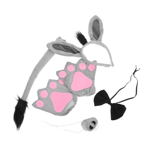 HONMEET Donkey Kostüm Set mit Donkey Ohren Stirnband Plüsch und Handschuhen Langlebiges Tier kostüm für Halloween Cosplay Party und Verkleidung HONMEET Donkey Kostüm Set mit Donkey Ohren Stirnband Plüsch und Handschuhen Langlebiges Tier kostüm für Halloween Cosplay Party und Verkleidung von HONMEET