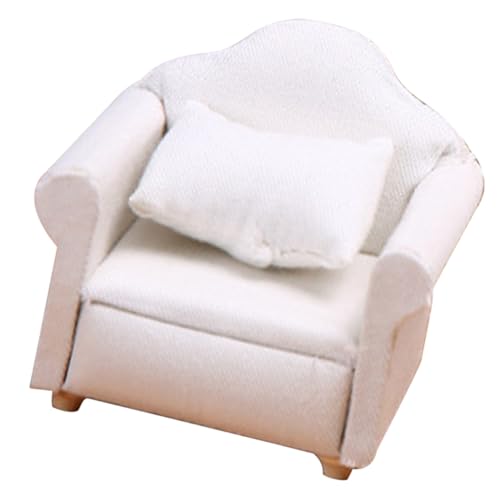 HONMEET Einzelsofa mit Kissen Stoffbezug Holz Mini Sofa für Wohnzimmer Dekoration und Puppenhaus Schlafzimmer Zubehör von HONMEET
