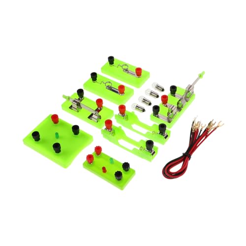 HONMEET Elektrischer Experimentiersatz Elektrosatz Schaltungen elektronisch Bausatz Physik experimente Elektrotechnik Lernset elektromagnetisch Mini -Glühbirne DIY stromkreis Plastik Green von HONMEET