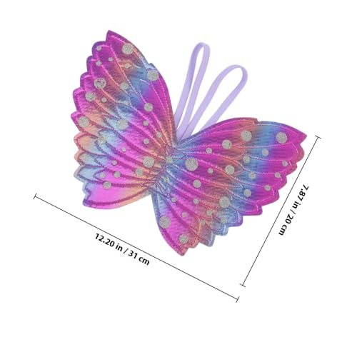 HONMEET Feenstab für Mädchen mit violetten Schmetterlingsflügeln und Engelsflügeln Zauberstab für Geburtstagsparty Leicht zu Halten Sicher und Bequem zum Verkleiden von HONMEET
