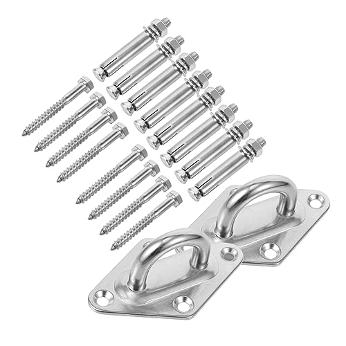 HONMEET 2 Sets M8 Edelstahl Deckenhaken Für Hängematten Und Schaukeln Schwerlast Aufhängung Mit Pad Eye Platte 8mm Haken Für Vielseitige Anwendungen Inklusive Montagematerial HONMEET 2 Sets M8 Edelstahl Deckenhaken Für Hängematten Und Schaukeln Schwerlast Aufhängung Mit Pad Eye Platte 8mm Haken Für Vielseitige Anwendungen Inklusive Montagematerial von HONMEET
