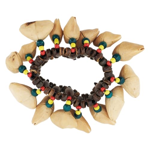 HONMEET Handgefertigtes Kinderschlagzeug Armband aus Nussschale Stilvolles Langlebiges Tanz handglockenspiel Musikalisches Zubehör für Jungen und Mädchen Kreatives Percussion von HONMEET