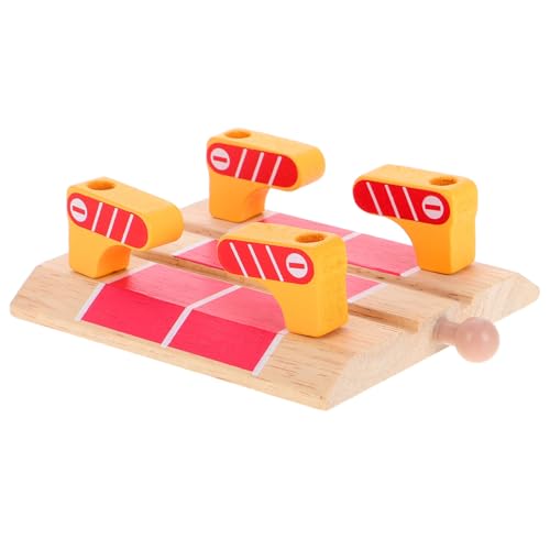 HONMEET Holzbahn Zubehör Holz Bahnsteig Rotes Holz Bahnstation Modul Flexibel Zusammenbaubar Sicher Für Kreatives Bauen von HONMEET