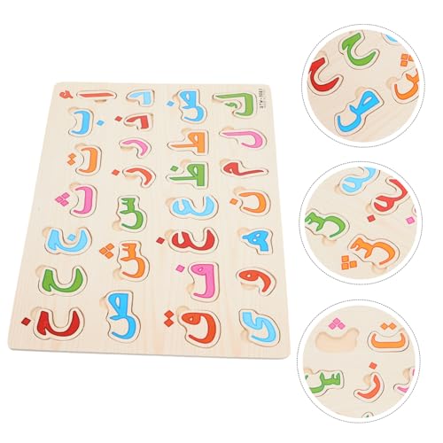 HONMEET Holzpuzzle Arabisches Alphabet Lernspielzeug Logisches Legespiel Montessori Pädagogisch Farbiges Frühes Lernspielzeug für Jungen und Mädchen von HONMEET