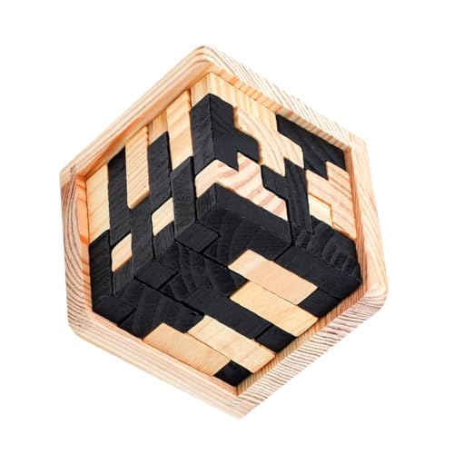 HONMEET Holzpuzzle Kongming Schloss Intelligentes Denkspiel Holzspielzeug Montessori Geduldsspiel Denkvermögen Eltern Junge Mädchen Interaktion Gehirntraining von HONMEET