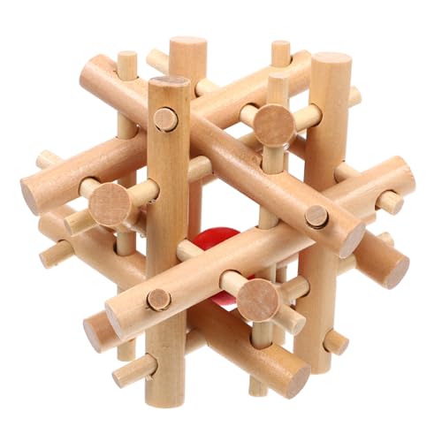 HONMEET Holzspielzeug Ball im Käfig Puzzle Holzbausteine für Pädagogisches Motorikspielzeug zur Intelligenzentwicklung Fördert Kreativität und Problemlösung für Familie und Kindergarten von HONMEET
