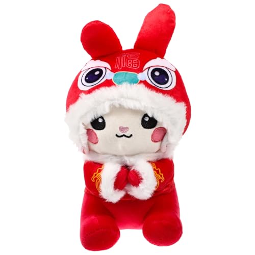 HONMEET Jahr des Hasen Plüschtier Rotes Ohr Anzug Stofftier Hase Kuscheltier Chinesisches Tierkreiszeichen Kaninchen Puppe Neujahrsmascottenspielzeug Sanft und Hautfreundlich HONMEET Jahr des Hasen Plüschtier Rotes Ohr Anzug Stofftier Hase Kuscheltier Chinesisches Tierkreiszeichen Kaninchen Puppe Neujahrsmascottenspielzeug Sanft und Hautfreundlich von HONMEET