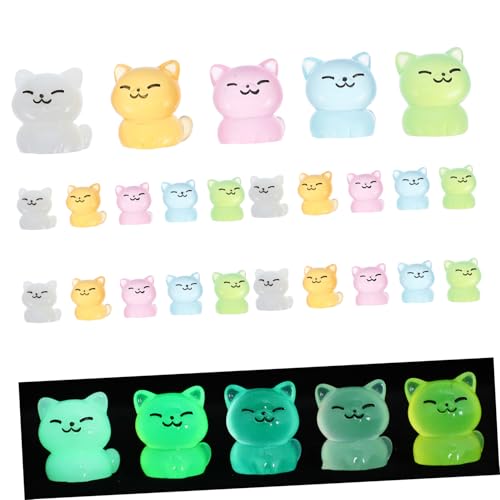 HONMEET Dunkeln Leuchtende Mini-katzenfiguren Aus Kunstharz Entzückende Katzendekoration Garten von HONMEET