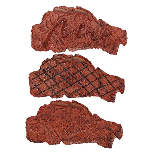 HONMEET 3stücke Lifelike Fake Steak Modell Für Fotografie Und Dekoration Realistische Rindfleisch Attrappen Für Restaurants Und Küchen Für Ausstellungen Und Kreative Präsentationen von HONMEET