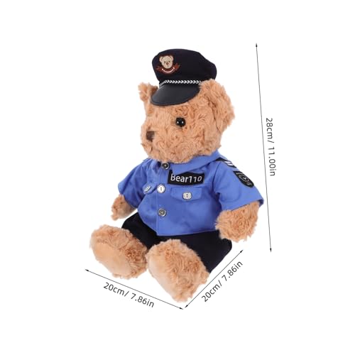 HONMEET Kuscheliges bär Plüschtier Sitzend Kleines Weiches Stofftier zum Kuscheln und Dekorieren für Mädchen Detailgetreu mit Uniform und Geschenk für Kinderzimmer von HONMEET
